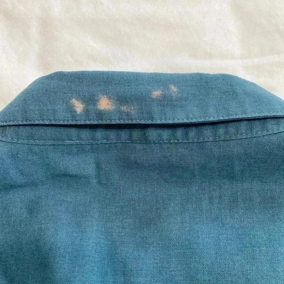 Cubavera Mens 4X Teal Blue Short Sleeve Men’s Cuban Style Shirt.  Linen/Cotton - Picture 11 of 11